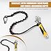 TANEMUDO 34 Pcs Tool Lanyard with Adjustable Fall Protection Tether, 17.6lb 8kg Standard Length Tool Leash, Aluminum Screw Lock Buckle, Black Shock Cord Stopper and Retractable Loop End