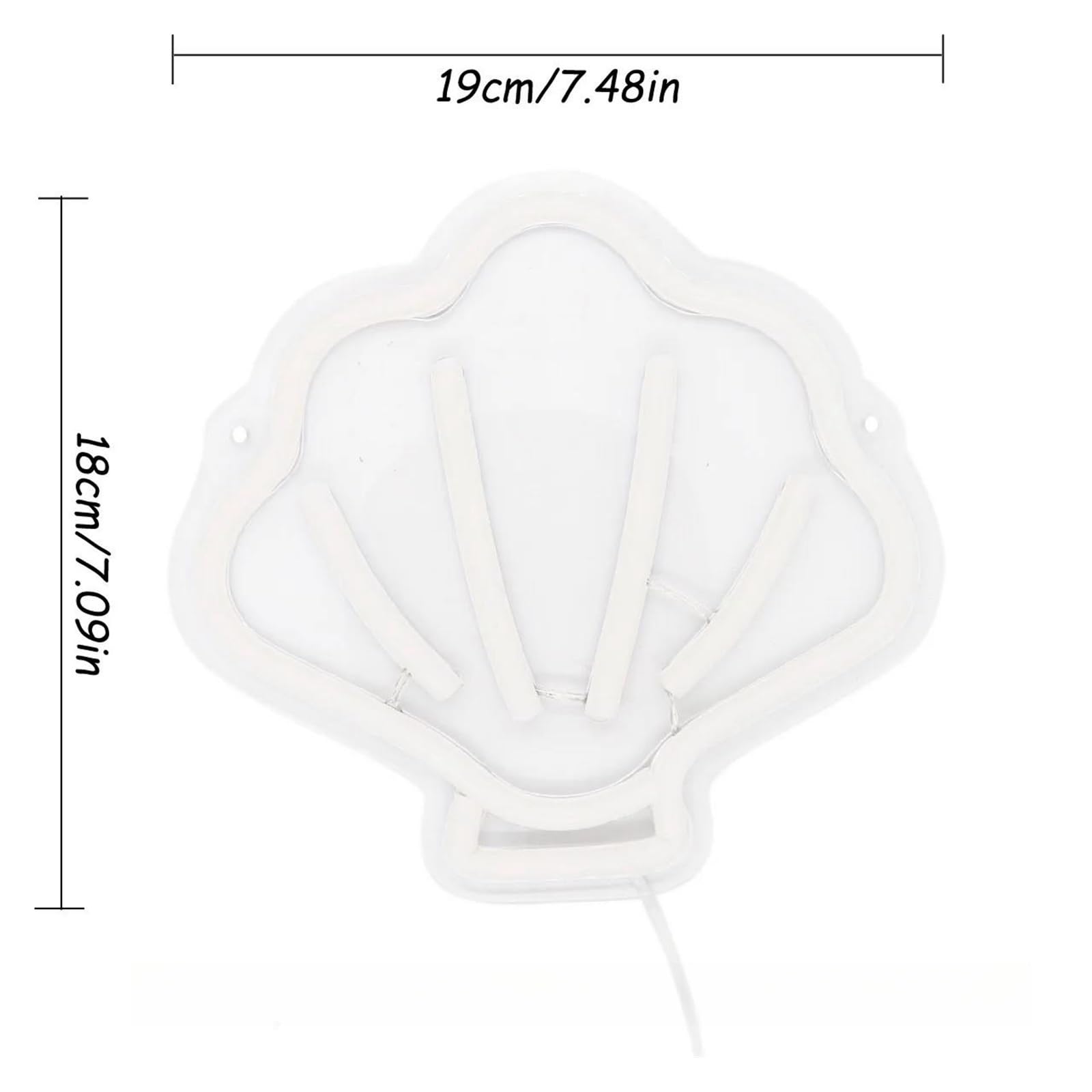 Guscio bianco per insegna al per neon per luci d'atmosfera dimmerabili alimentate tramite per USB 18 cm × 19