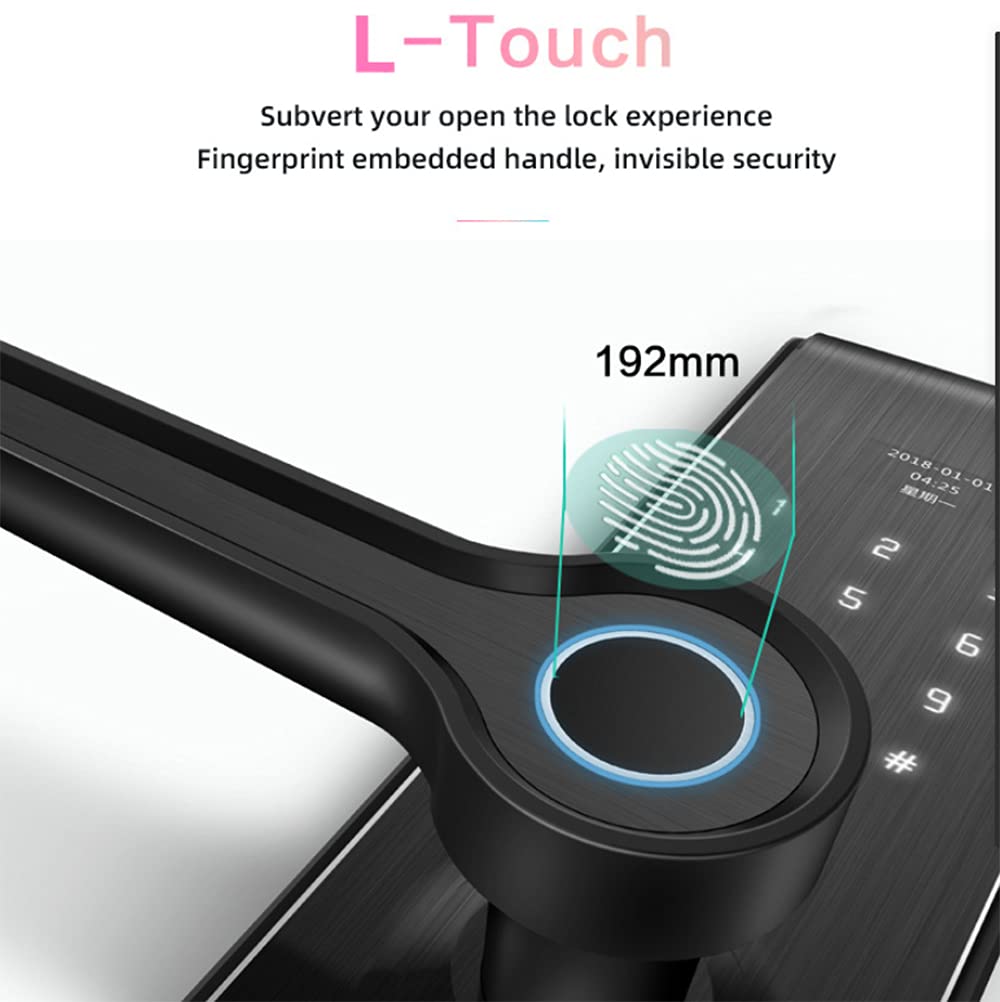 Inteligentny zamek do drzwi WiFi i Bluetooth, elektroniczny bezkluczykowy zamek drzwiowy skrzydło wpuszczane, karty RFID + aplikacja zdalna i mechaniczna klucz do zabezpieczenia zamka drzwi