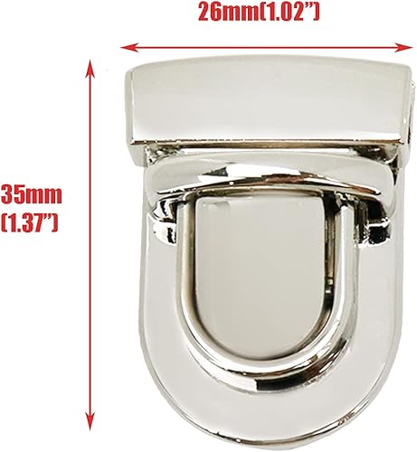 Miniatura 2 de 4 unids Tuck Lock Clasp Purse Thumb Lock Práctico Tuck Lock Duck Tongue Lock para caja de cuero Hangbag Case Clasp Monedero Mochila - Plata