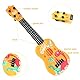 42 cm Kindergitarre, Musikspielzeug Ukulele Instrument, Klassische Mini-Gitarre Mit 4 Verstellbaren Saiten und Plektren