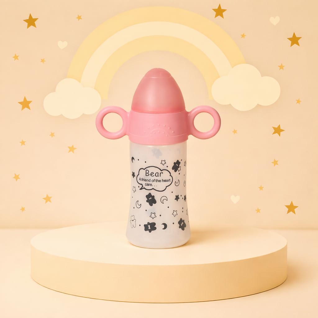 alya the cheeky kidzz premium baby straw sipper 300ml for feeding water milk liquids feeder bottle (design 613)