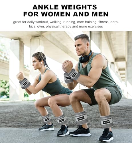Image of Adjustable Ankle Weights for Women Men 1 2 4 5 6 8 10 LBS 1 Pair Leg Weights Wrist Hand Arm Weights with Removable Weight Strength Training Weight for Walking Running Gym Fitness Physical Therapy