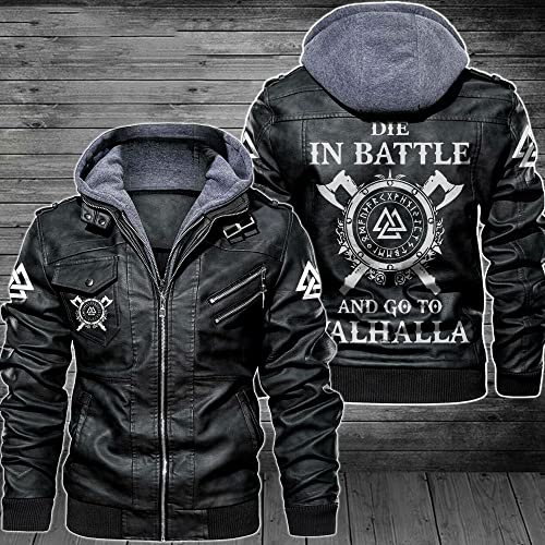Odin Viking Leather Motorcycle Jacket for Men Casual PU jacket Teen gift3