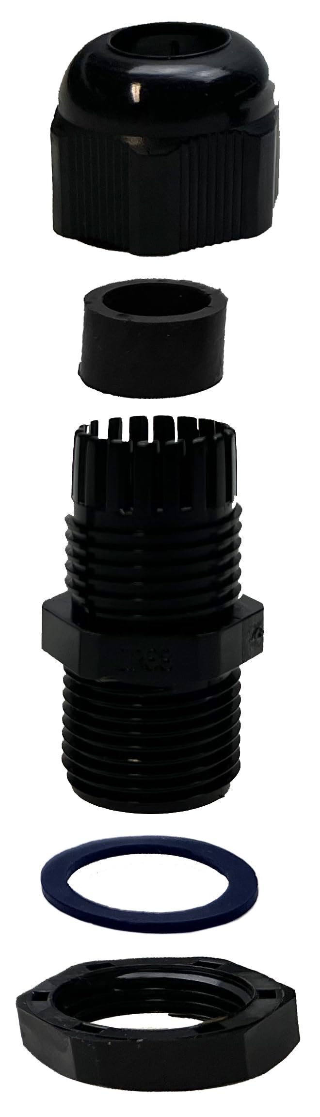 Alkan Glándulas de cable de plástico M12 x 1,5 IP68, 10 unidades, 3-6,5 mm | Pasacables métricos negros con contratuerca, impermeable IP68, paso de cable para cables y cables