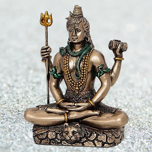 Statue de Shiva en résine marron décoration intérieure et bureau
