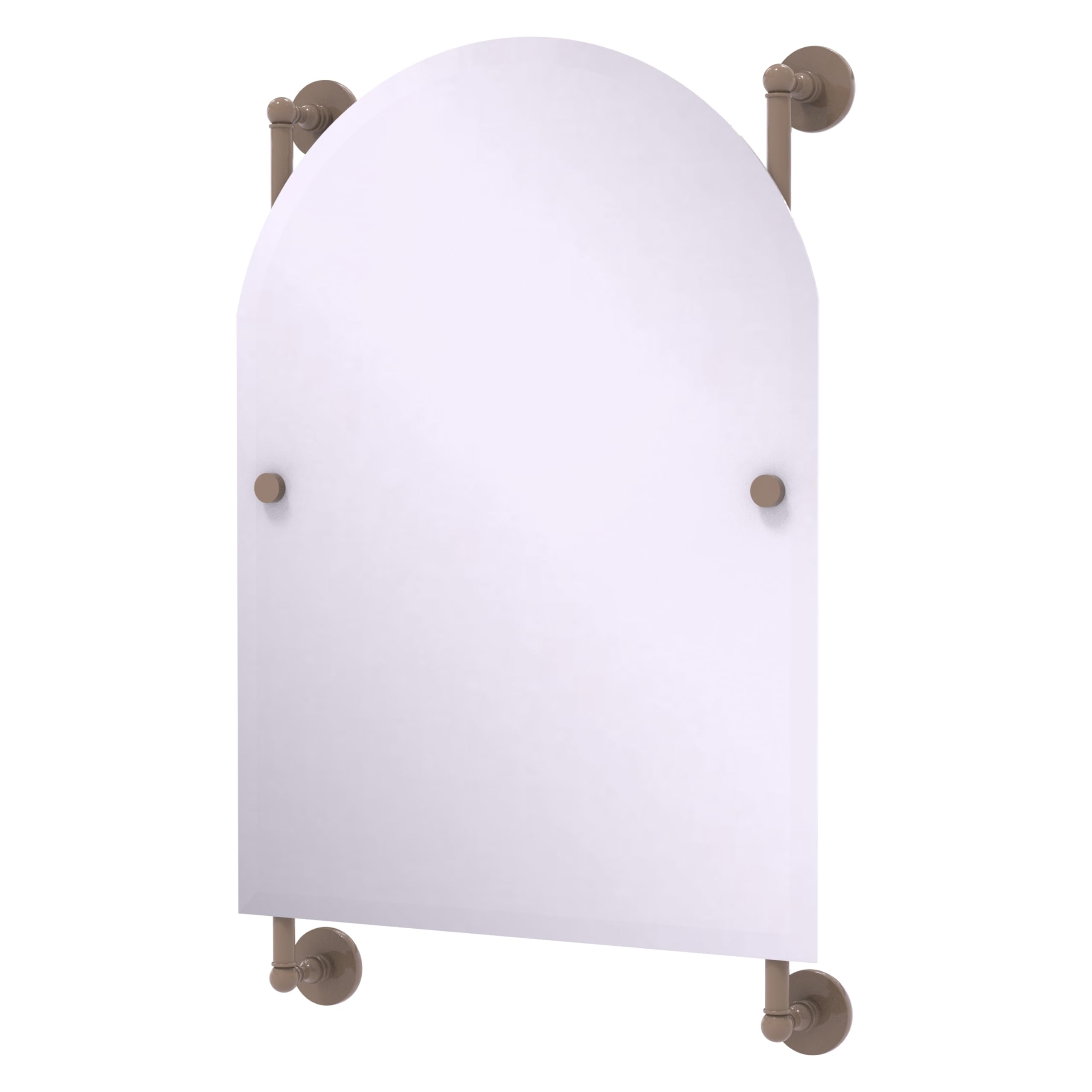 Allied Brass P1000-27-94-SHB Prestige Skyline Collection Arched Top Frameless Rail Mounted Mirror, Shaded Beige