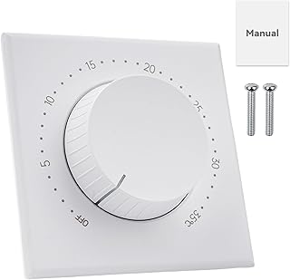 Jadeshay Mechanical Underfloor Heating Thermostat 16A 95-240VAC Knob Control 0-35℃ Temperature Controller LED Indicator Em…