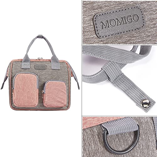 MOMIGO Diaper Bag Backpack- Baby Waterproof Multi-Function Mini Smart Diaper Bag Backpack Baby Messenger for Outdoor & Working Mothers, Medium Size (Pink) by MOMIGO - Image 5