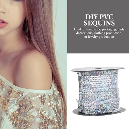 Lentejuelas de PVC plateadas redondas para coser y manualidades en pack de almacenamiento 5