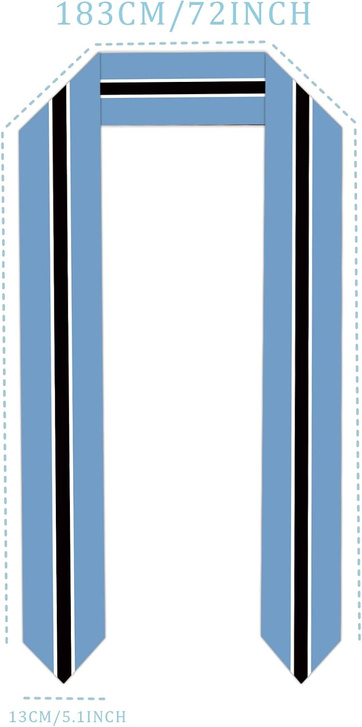 Botswana Country flags Graduation Stole scarf class of Graduation Sash for Study Aboard International Students