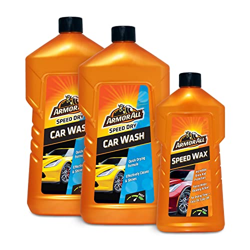 Armor All, Wash and Wax 2x1 Litre, Car Shampoo and Polish, Quick Drying Technology, Dual Action Formula for a Clean and Shiny Car, Water Beading Technology, Ideal for Car Detailing, Made in the UK