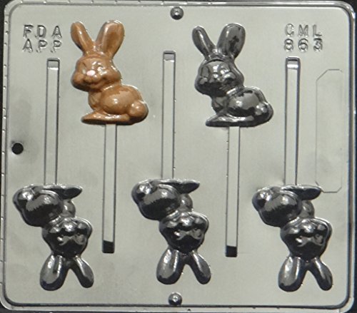 Easter Bunny Lollipop Chocolate Candy Mold Easter 863 #TOP8