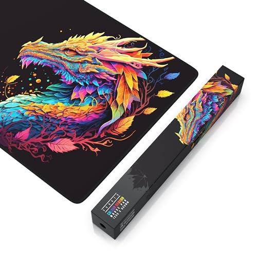TITANWOLF – Alfombrilla Gaming XXL para ratón 1200x600 – Mouse Pad - Precisión y Velocidad - Parte Inferior de Goma para una sujeción Estable - Antideslizante, Resistente al Agua – Color Dragon - imagen 7