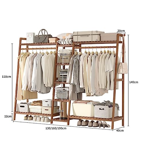 Portant à vêtements en bambou solution dressing pour entrée encombrée