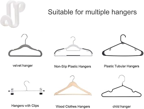 Miniatura 5 de 60 ganchos de conector para colgar ropa, mini ganchos en cascada para perchas de terciopelo para abrazar, perchas de madera, resistentes ahorro de