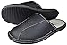 Reindeer Leather Men's Leather Slippers | Genuine Sheepskin Leather Slip-On, Odor Resistant Sole, Therapeutic Foot Bed & Traction Sole, Indoor House Sliders For Men (Black, Size 9)