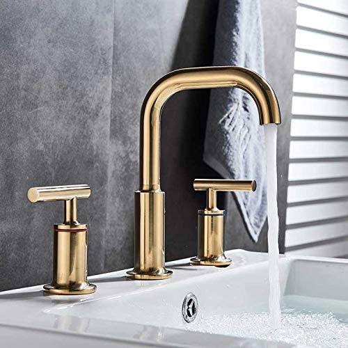 Robinet de lavabo de bassin à long jet mélangeur chromé double commande anti-éclaboussures