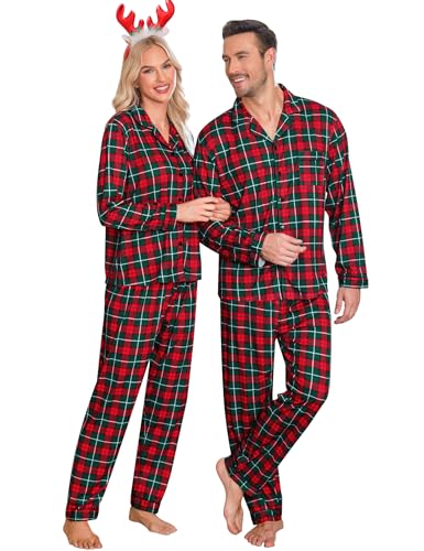 SWOMOG Family Christmas Pajamas Set Women & Men & Kids Long Sleeve Pj Set Party Sleepwear Button-Down Loungewear Set2