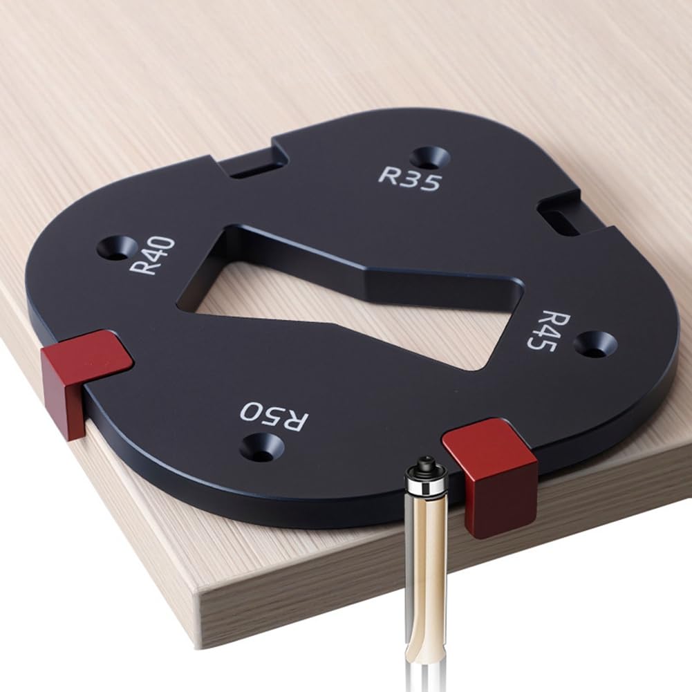 Taschenradius-Vorrichtung, Fräser-Schnittschablone, 4-in-1-R-Bogen-Fasenschablone, Form für Schnelles Schneiden Von Abgerundeten Ecken