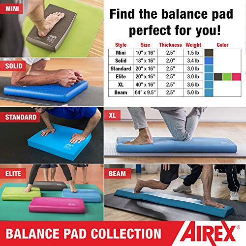 Airex Balance Pad - Exercise Foam Pad Physical Therapy, Workout, Plank, Yoga, Stretching, Standing Desk Balancing Stability Mat, Kneeling Cushion, Mobility Strength Trainer Knee, Ankle - XLarge, Blue