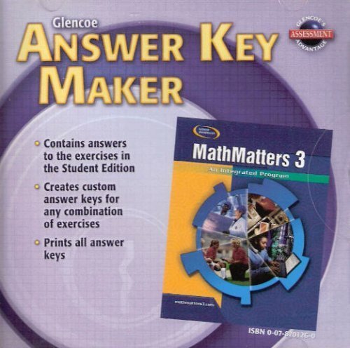 Glencoe Mathematics - MathMatters 3: An Integrated Program - Answer Key ...