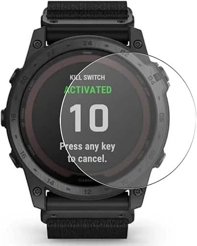 Puccy - Paquete de 3 protectores de pantalla de vidrio templado, compatibles con GARMIN TACTIX 7 PRO Smart Watch Smartwatch Protectores Guard