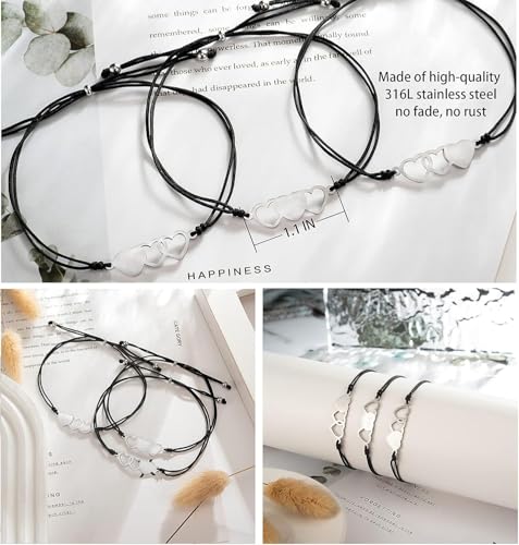 Image of Shining Diva Fashion Best Friends Friendship Bracelets for Women & Girls | Matching Heart Bracelets | Stylish Gifts for Girls | Anti Tarnish Stainless Steel Jewellery