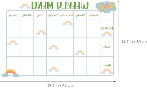 Miniatura 7 de EXCEART Planificador de comidas adhesivas para refrigerador, calendario de menú de borrado en seco para el hogar, autoadhesivo, horario semanal,