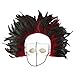 ZUCKER - Large Carnival Costume Feather Headdress - Red Halloween Mask Party Hair Accessory