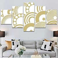 SIGNWIN 5 Panel Canvas Wall Art Modern Art Contemporary Digital Art Dramatic Geometric Multicolor Patterns for Home Decorations Ready to Hang - 60