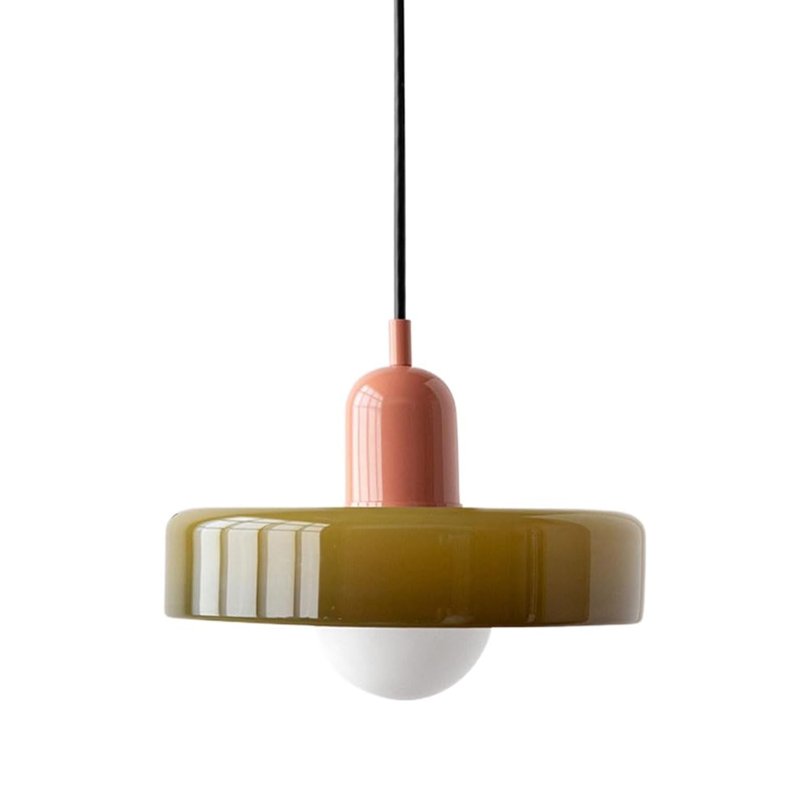 HYJAUSXB Ceiling Fixture Round Small Chandelier Lamp Single Suspended Lights,Mid Century Modern Vintage Farmhouse Coastal Hanging for Dinning Room Restaurant Hallway, with Bulb