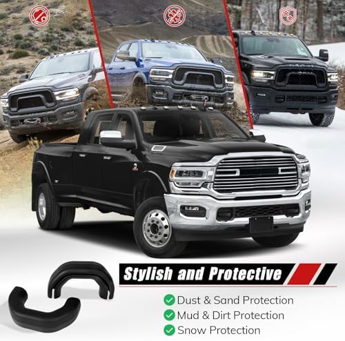 PIFOOG Front Tow Hook Covers Fit for RAM 2500 3500 2026 2025 2024 2023 2022 2021 2020 2019 Silicone Black Towing Hitch Cover Exterior Decorative Accessories Trust in God Car Mirror Stickers Decor Trim — view 7