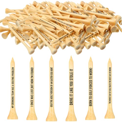 Hollowfly 50-Pack Bamboo Golf Tees