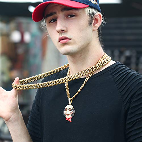 PY BLING Mens Heavy Miami Cuban Link Chain Choker 14k Gold Plated Hip Hop Thick Stainless Steel 8mm-16mm Necklace/Bracelet (10mm,18) by PY BLING - Used condition - Image 4