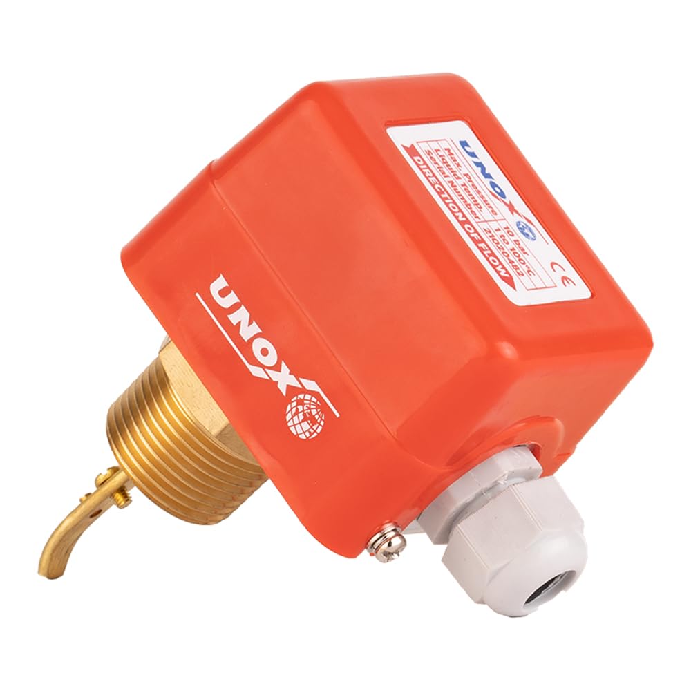 Unox General Purpose Liquid Flow Switch, Liquid Water Flow Paddle Control Switch, Flow Switch for 1"-6" Pipes,