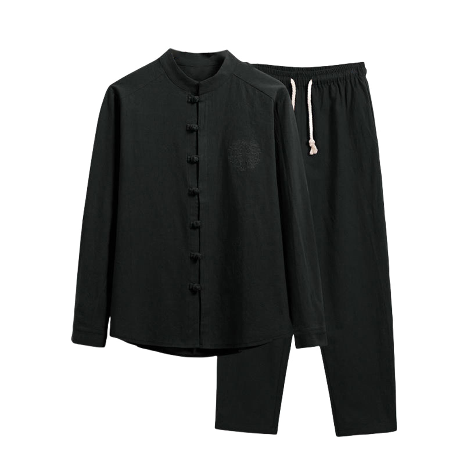 Męska koszula jesienna/zimowa w stylu chińskim w stylu vintage, luźna, bawełniana, lniana