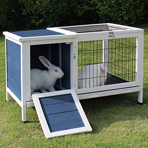 Rabbit Hutch, Rabbit Cage With Run Indoor Bunny Hutch Outdoor Rabbit House With Deeper No Leak Trays #TOP1
