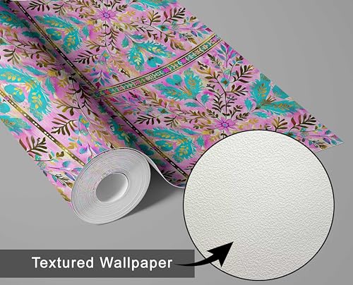 Papier peint violet amovible vinyle revêtement mural imperméable motif arabesque