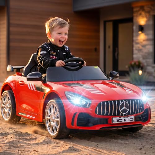 Image of Baybee Spyder Battery Operated Car for Kids | Rechargeable Battery Car with Bluetooth & USB | Electric Kids Car with Parental Control, LED Lights & Music | Ride on Cars for Kids 1-5 Years (Red)
