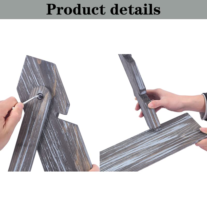 Wooden Cupcake Stand, Wood Display Stand Rustic Risers for Display Funko Pop Shelves Portable Display Riser Table Display Stand for Vendors Farmhouse Dessert Stand Grey