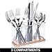 mDesign Plastic Cutlery Utensil Holder Storage Organizer Caddy for Kitchen Countertop Organization - Holds Fork, Knife, Spoon, Silverware - 3 Divided Sections - Hyde Collection - Clear/Rose Gold