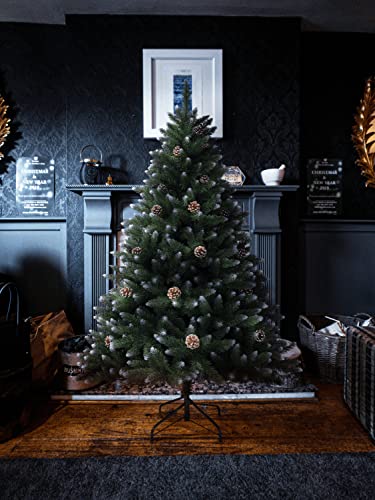 GENERIQUE - Kunstkerstboom - kerstboom met metalen standaard - dennenboom kunstmatig - Norway - gematteerd met dennenappels - 150 cm - 473 punten - Image 5