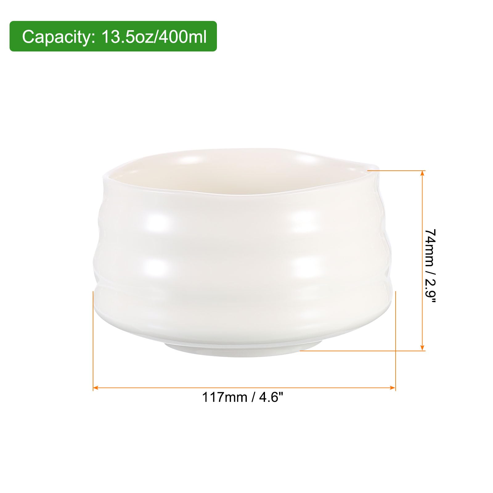 QUARKZMAN Ciotola Da Matcha Chawan Giapponese Artigianale Ceramica Bianco
