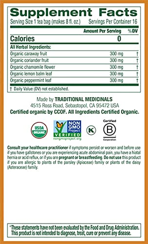 Traditional Medicinals Organic Gas Relief Chamomile Mint Herbal Tea, Relieves Gas & Bloating, (Pack of 4) - 64 Tea Bags Total - Image 3