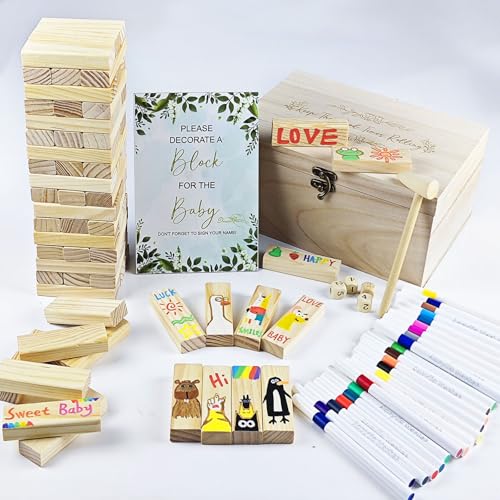 EIGTWEN Kit de 101 piezas de señales de juegos divertidos para baby shower, animadas actividades de juegos de baby shower con 2 formas de jugar para invitados, actividades únicas y creativas adecuadas