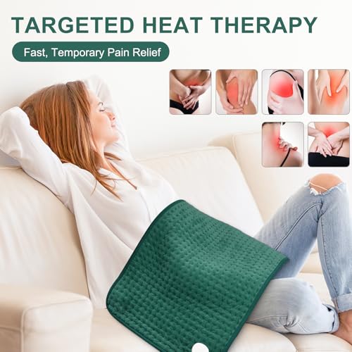 Stofiro Heating Pad for Back Pain Relief 17"x33" Large, Moist Dry Heat Options, XL Electric Heating Pads, 9 Heat Settings, Machine Washable, Auto-Off, Gifts for Women, Mom, Men — view 2
