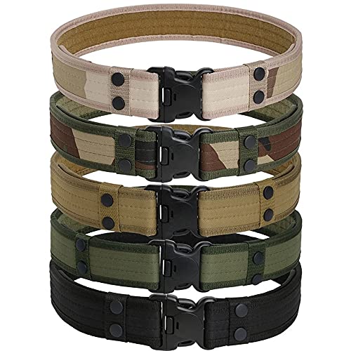 Gexgune Airsoft Tactical Adjustable Waist Belt 2 Inch Outdoor Hiking Climbing Hunting Load Bearing Utility Waistband Waist Support Belt?Khaki?