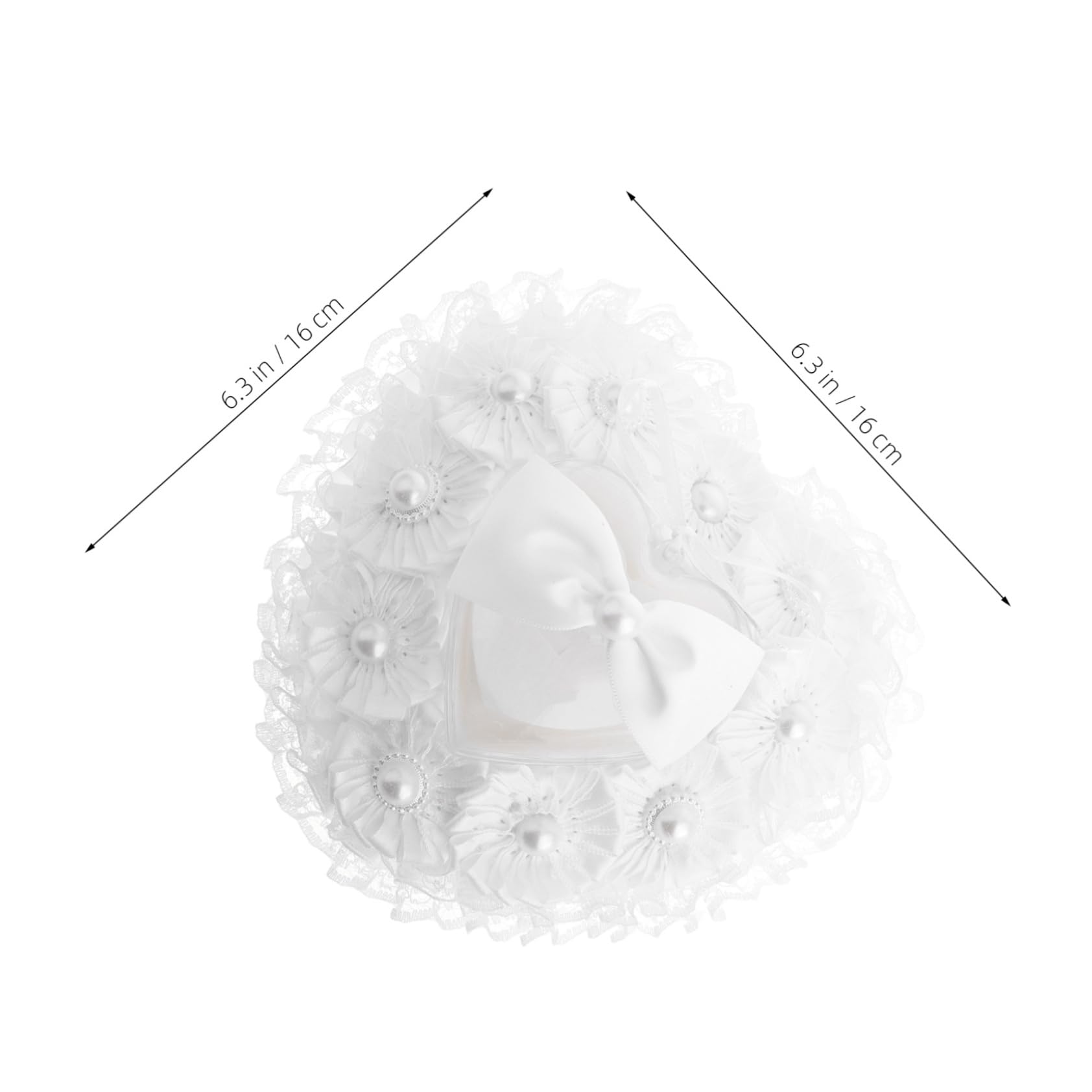 FOMIYES Romantic Heart-shaped Wedding Pillow Elegant Flowers for Engagement Ceremony and Wedding Decor Holder for Special Moments