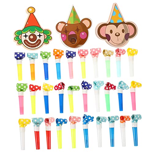 MAGICLULU 30 Pièces Sifflets de Colorés Accessoires Amusants pour Anniversaires Mariages Halloween Événements Festifs